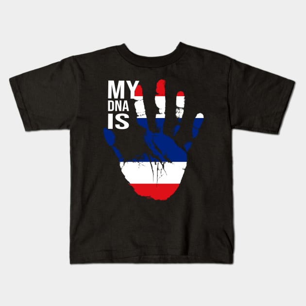 Thailand Flag, My DNA Is Thai, Thai Flag Kids T-Shirt by Jakavonis